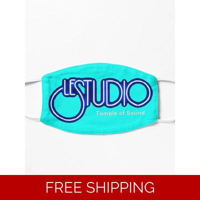 Le Studio Covid Aqua Blue Mask White & Blue Logo TOS White